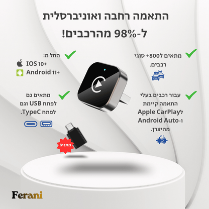 Ferani GoLink™️ 2026 - מכשיר חכם לשדרוג המסך ברכב