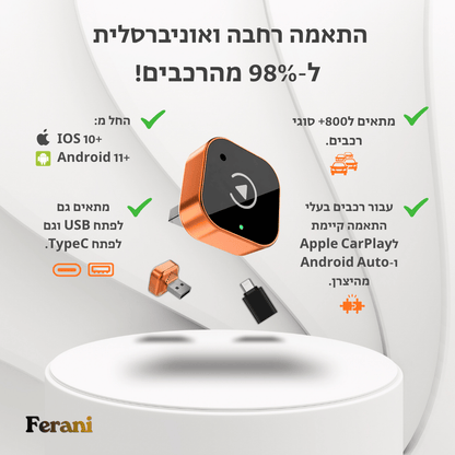 Ferani GoLink™ 2026 - מכשיר חכם לשדרוג המסך ברכב