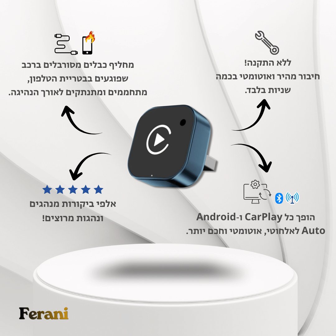 Ferani GoLink™ 2025 - מכשיר חכם לשדרוג המסך ברכב